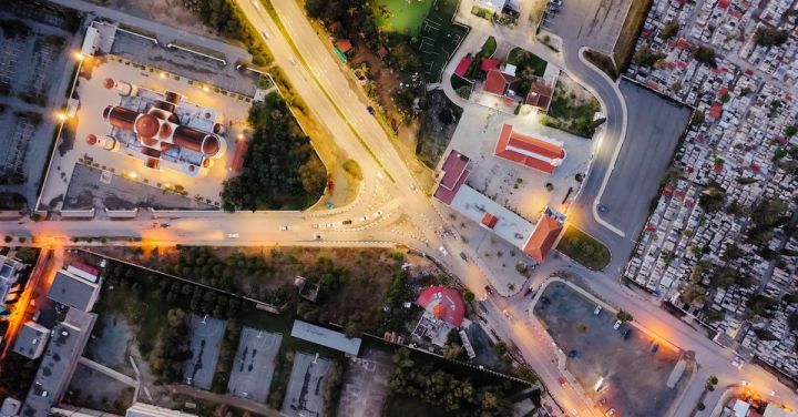 Travel Tips - Aerial View of the Intersection in Larnaca by the Church of Saint George Kontos