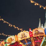 Heritage Events - Colorful luminous carousel against Kremlin on Red Square at night