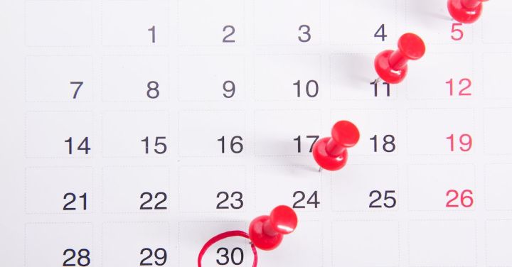 Event Calendar - Close-up Photo of Red Pins on a Calendar
